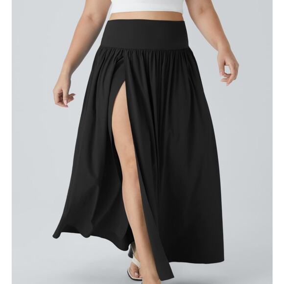 Halara size small Breezeful  black maxi skort skirt - Picture 1 of 4